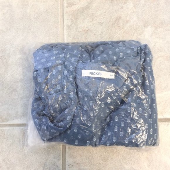 NEW Ricki's Blouse / Navy Blouse with polka dots - Picture 8 of 9